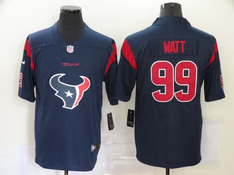 Men Houston Texans #99 Watt Blue logo Nike Vapor Untouchable Limited NFL Jersey